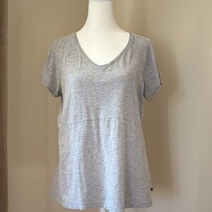 Toad&Co Light Gray Women's Short Sleeve V-Neck Tee